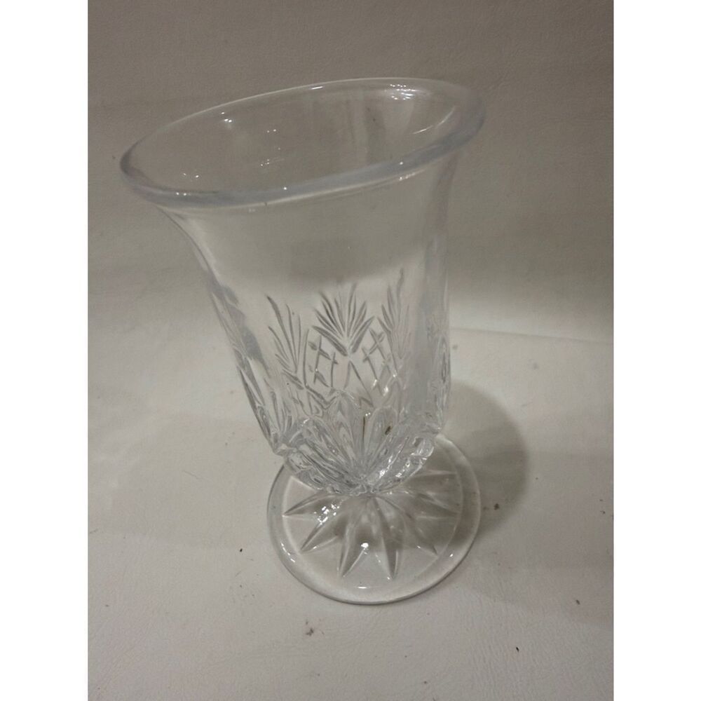 Waterford Crystal Glass Marquis Cut 1 Footed  Glass 4 1/2 In Tall 2 1/2 Round